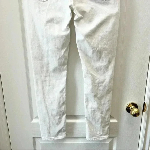 Gap High  Rise Slim Straight Leg Cigarette Jeans Button Fly White Denim Size 26 - Picture 10 of 14